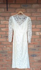 VTG 70s 80s Hildi Seiden Knopf Designer Wedding Dress Size 10 Formal Evening...