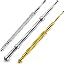 3 Pieces Facial Reflexology Massage Tool Stainless Steel Manual Acupuncture Pen