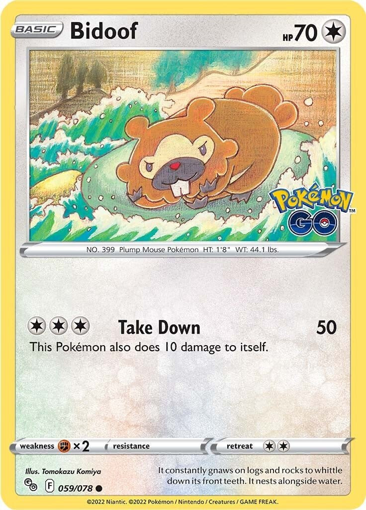 059/78 - Bidoof - Reverse Holo - Pokémon GO | eBay