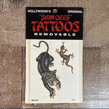 HOLLYWOODS SKIN DEEP TEMPORARY REMOVABLE TATTOO VINTAGE Black Panther Lizard