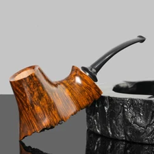 MUXIANG Briar Volcano Pipe Handmade Smooth Tobacco Pipe Wooden Smoking Pipe