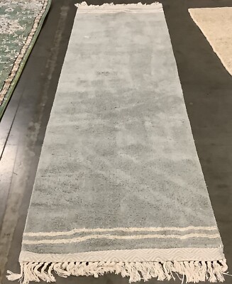 LIGHT BLUE / IVORY 2'-3'' x 9'-0'' Flaw in Rug Reduced Price 1172675770 ECR211J-29