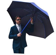 Automatic Open Golf Umbrella  Extra-Large Oversized 62 Inch Windproof Rain blue