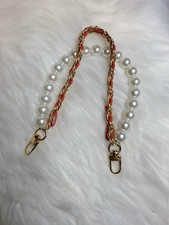 Replacement Bag Chain Strap Shoulder Handbag Purse DIY 13  Gold Red Pearl