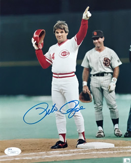 Pete Rose JSA Autographed Record Hit #4192 Cincinnati Reds 8x10 Baseball Photo!