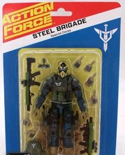 Action Force Steel Brigade GOLD Helmet Figure Valaverse Zolocon New on Card