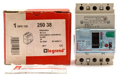 Legrand 25038 DPX 125 3P 40A 40 AMP MCCB 25KA HN303 Bticino Adjustable 250 38