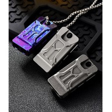 Titanium Alloy Dual Tube Whistle EDC Survival Tool High Decibel Outdoor Gear