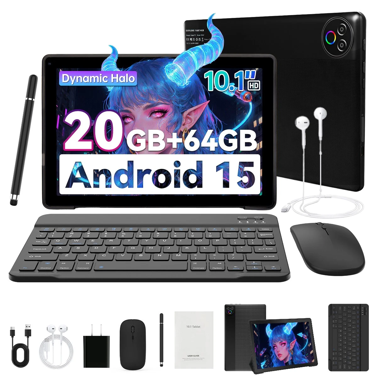Tablet 64GB 10 Inch Tablet, Android 15 Tablets, 5000mAh Battery