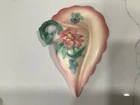 Vintage Hull Pottery Woodland #W-13 7 1/2 " Conch Shell Wall Pocket Vase