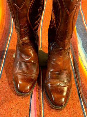 Dan Post Cowboy Boots Mens 8.5D/W 10.5 Brown Made in Spain Style 6883