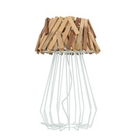 Tischleuchte Tischlampe Treibholz Metall 58 Cm Nachttisch Wohnzimmer Lampe