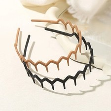2pcs Wave Design Hairbands, Durable Non-Slip Plastic Headbands for Face Washing