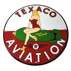 Vintage Texaco Gasoline Sign - Blonde Bombshell Gas Pump Ad Porcelain Sign