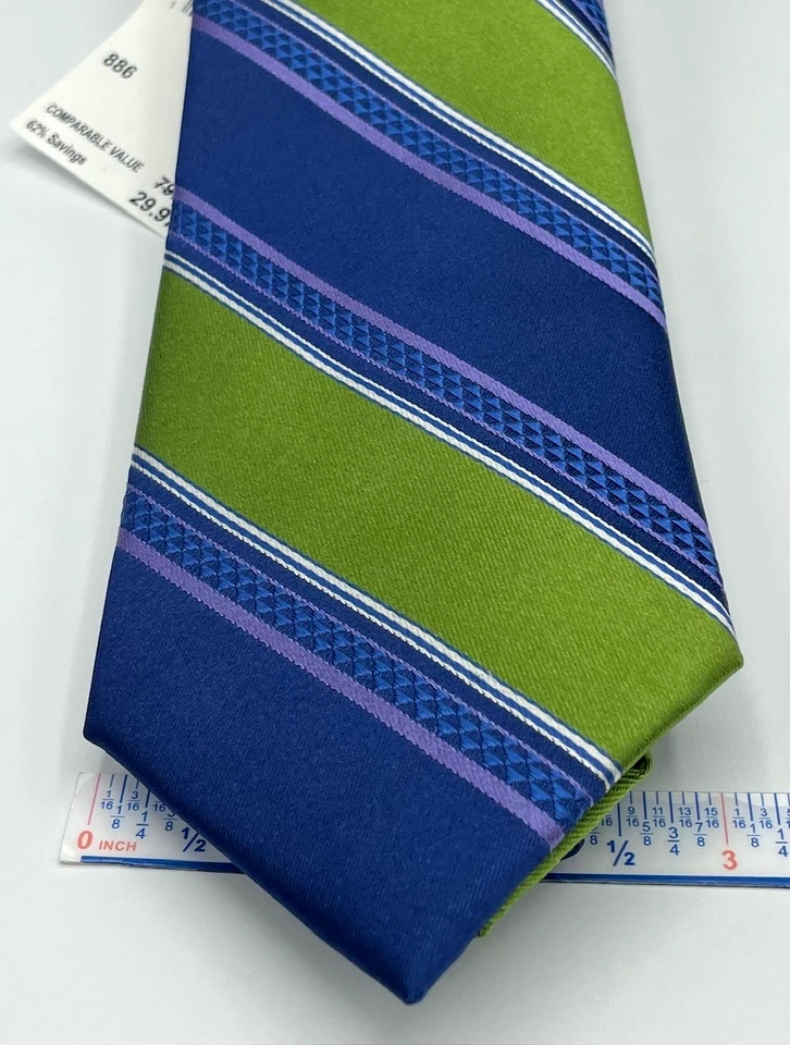 Corbata para hombre TED BAKER London mezcla seda ~ verde ~ rayas ~ nueva precio de venta sugerido por el fabricante: 79,50 USD Foto 4 de 4