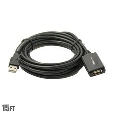 15Ft USB2.0 USB-2 Active Repeater A-Male to A-Female Extender M/F Cable Adapter