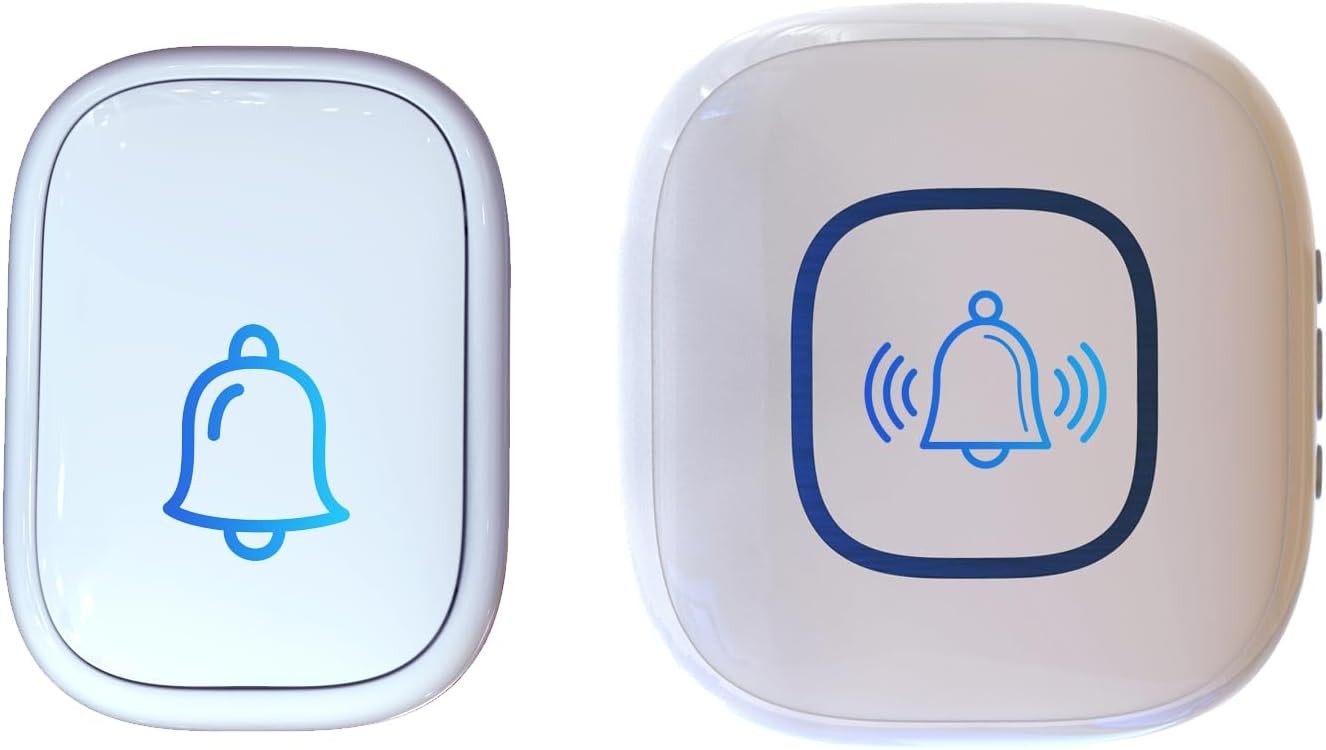 Wireless Doorbell with 1200ft Range and Loud Chime in Compact White Design  -image