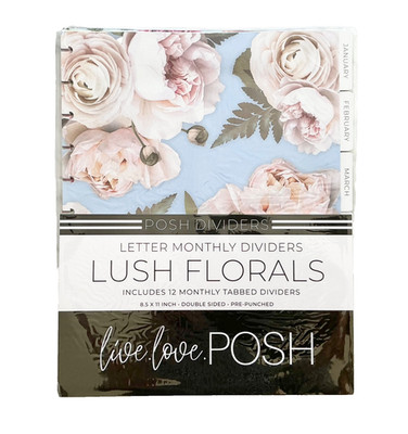 Live Love Posh GROSSER glücklicher Planer ÜPPIGE BLUMEN MONATSTEILER 12 MONATE