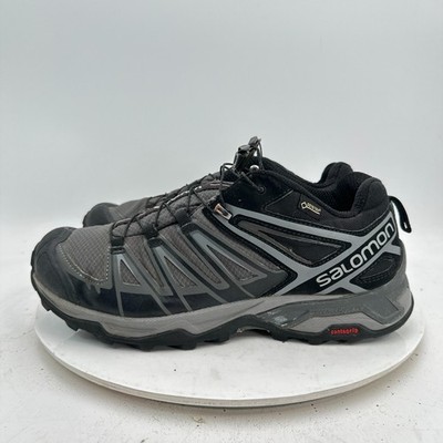 Salomon X Ultra 3 Goretex Men Size 8 398672 Black Gray Hiking Trail Shoes
