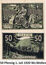50 fenigów św. Blazji 1 lipca 1920
