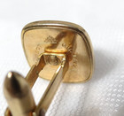 Vintage Signed Red Stone Yellow Gold Plated Cuff Links by Correct Quality — photo 7