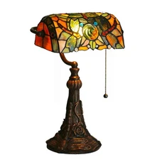 Tiffany Lamp Stained Glass Table Lamp for Living Room Side Dragonfly Piano La...