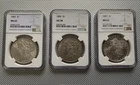 Morgan Dollars Lot Of 3 NGC Graded 1883 MS63 1884 AU58 1887 MS63 US Coins Silver
