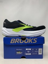Men's Brooks Ghost Max 3, Black/Navy/Acid Lime, 12 D Medium US