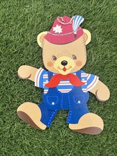 Teddy Bear Mertens skunst Germany 1979 Vintage Jumping Jack blue coveralls cute