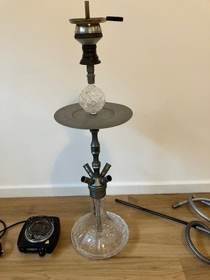 Complete Hookah Set with Charcoal Burner   Excellent Condition