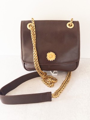 Vintage Escada Leather Crossbody with Gold Chain and Leather Shoulder Strap