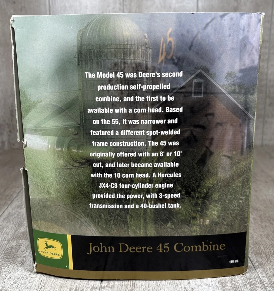 1/16 Ertl John Deere Prestige Collection 45 Combine Diecast W/ Box - Image 3 of 4