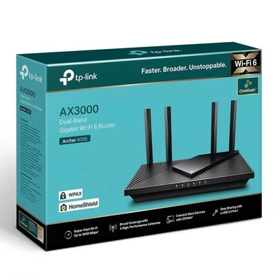 TP-Link Archer AX55 AX3000 OFDMA Dual-Band Gigabit WiFi 6 Router - image 1 of 4