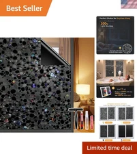 Total Privacy 100% UV Blocking Window Film, 3D Pebble Black 17.5'' x 78.7''