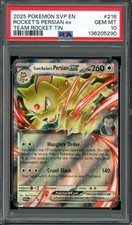 Pokemon TCG Team Rocket Tin #218 Team Rocket's Persian ex Promo PSA 10 GEM MT