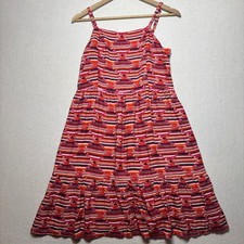 LOFT Tiered Smocked Sundress Striped Boho Casual Womens Size 6