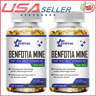 240 Benfotiamine Capsules 300mg Fat Soluble Thiamine Vit B1 NON-GMO,Gluten Free