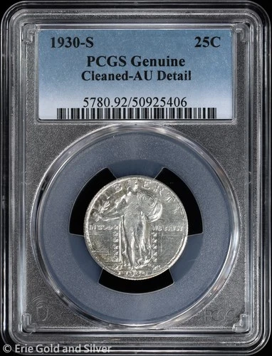 1930-S 25C Standing Liberty Quarter PCGS Genuine AU Detail