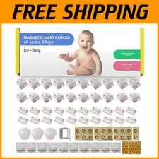 Keyless Magnetic Locks for Cabinets - 20 Pack, 3 Keys