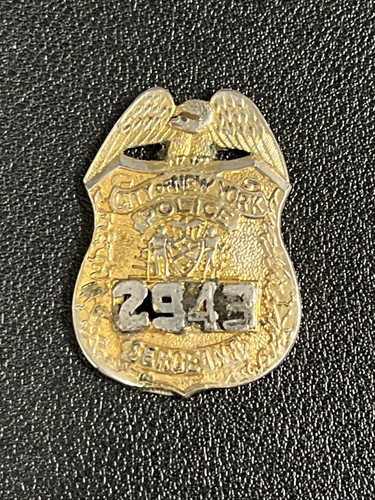 Vintage City Of New York Sergeant Police Badge Mini Shield Pin (ST002)