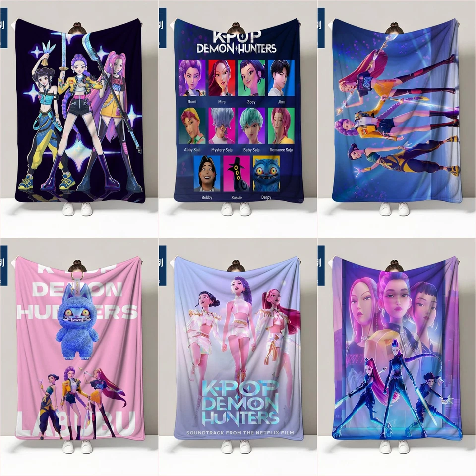 Kpop Girls Hunters Soft Fleece Blanket Throw Cozy Nap & Travel Blanket Gift Fans