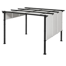 Outsunny Gazebo Pergola da Giardino Anti UV 3x3.5 m Grigio Chiaro