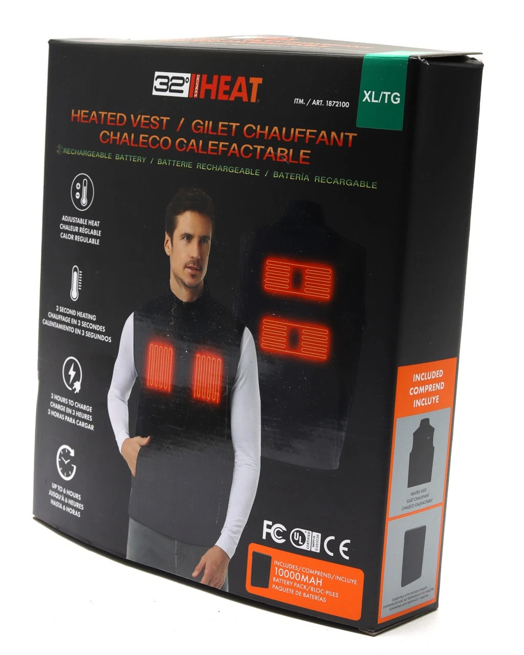 32 Degrees PB115, Mens Heated Vest, X-Large