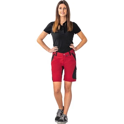 PLANAM NORIT Damen Shorts Rot/Schwarz Kurze Arbeitshosen Bermudas Stretch