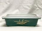 Vintage Promotional PYREX GREEN WHEAT SPACE SAVER Refrigerator DISH  Exc & Clean