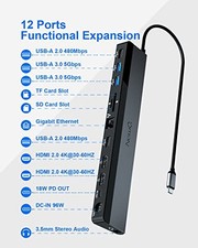 NEWQ USB C DOCKING STATION TIME STATION 12-IN-1 THUNDERBOLD 3  4 MONITOR - GRAY