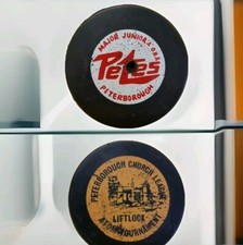 OHA PETERBOROUGH PETES JR. VINTAGE VICEROY Mfg. SLUG Made In CANADA PUCK  HOLE! 
