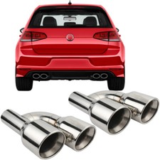 2 Car Exhaust Muffler Tip Double Quad Outlet 2.5 In 4.0 Out For Vw Golf Gti 2 Car Exhaust Muffler Tip Double Quad Outlet 2.5 In 4.0 Out For Vw Golf Gti