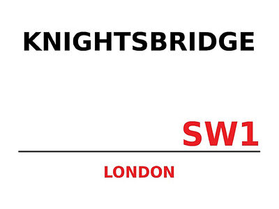 Holzschild 30x40 London Knightsbridge SW1 Wand Deko Cafe Sammler Geschenk