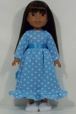BLUE Nightgown Doll Clothes For Wellie Wisher Wishers 14" Debs 
